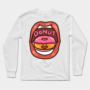 Fast Food Lover, Donut in your mouth Long Sleeve T-Shirt